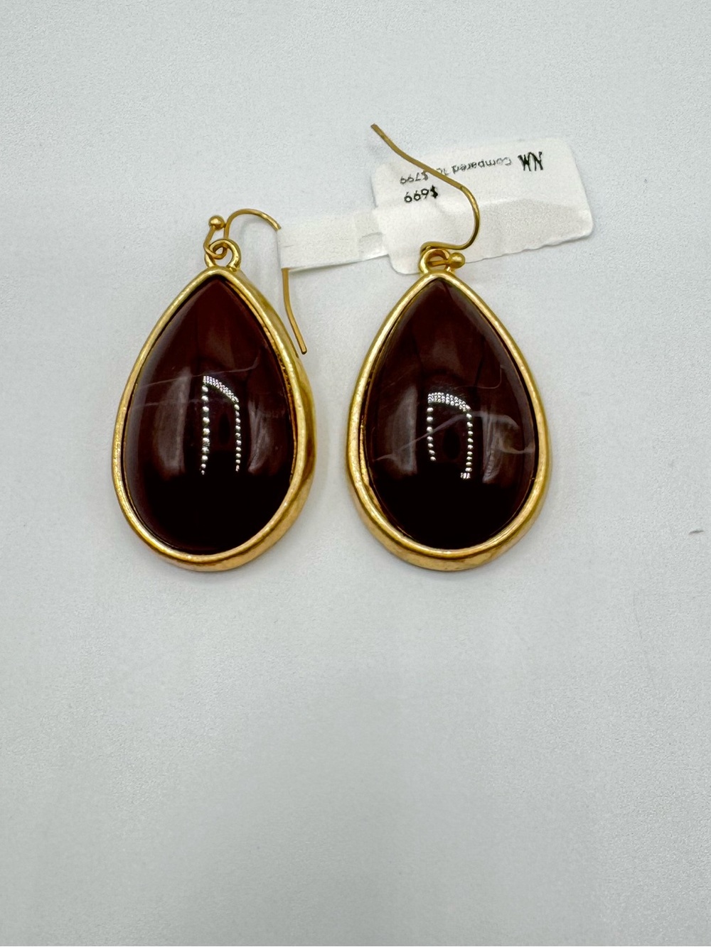 Carnelian Pear Drop Earrings - Picture 8 of 9